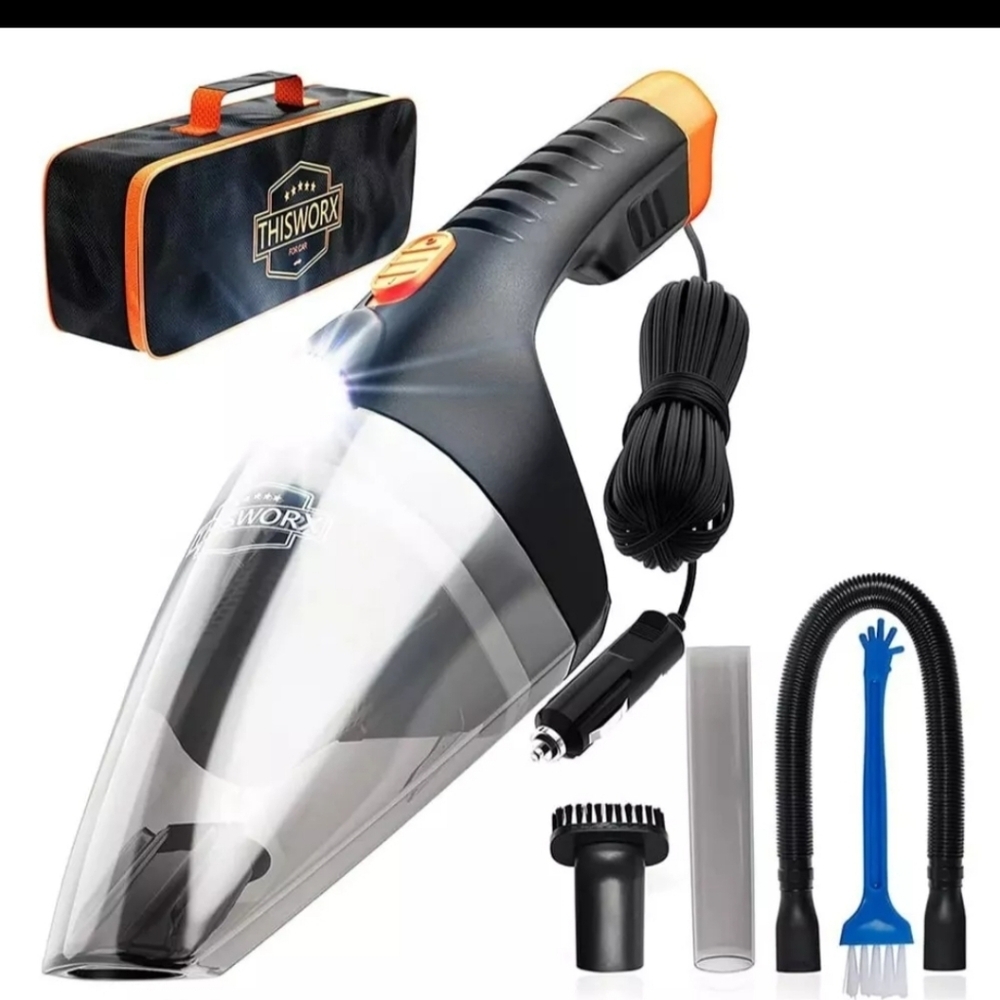 ThisWorx TWC02 Corded Car Vacuum Cleaner W/ Bag & 4pc Accessory Set 16' Cord NWT